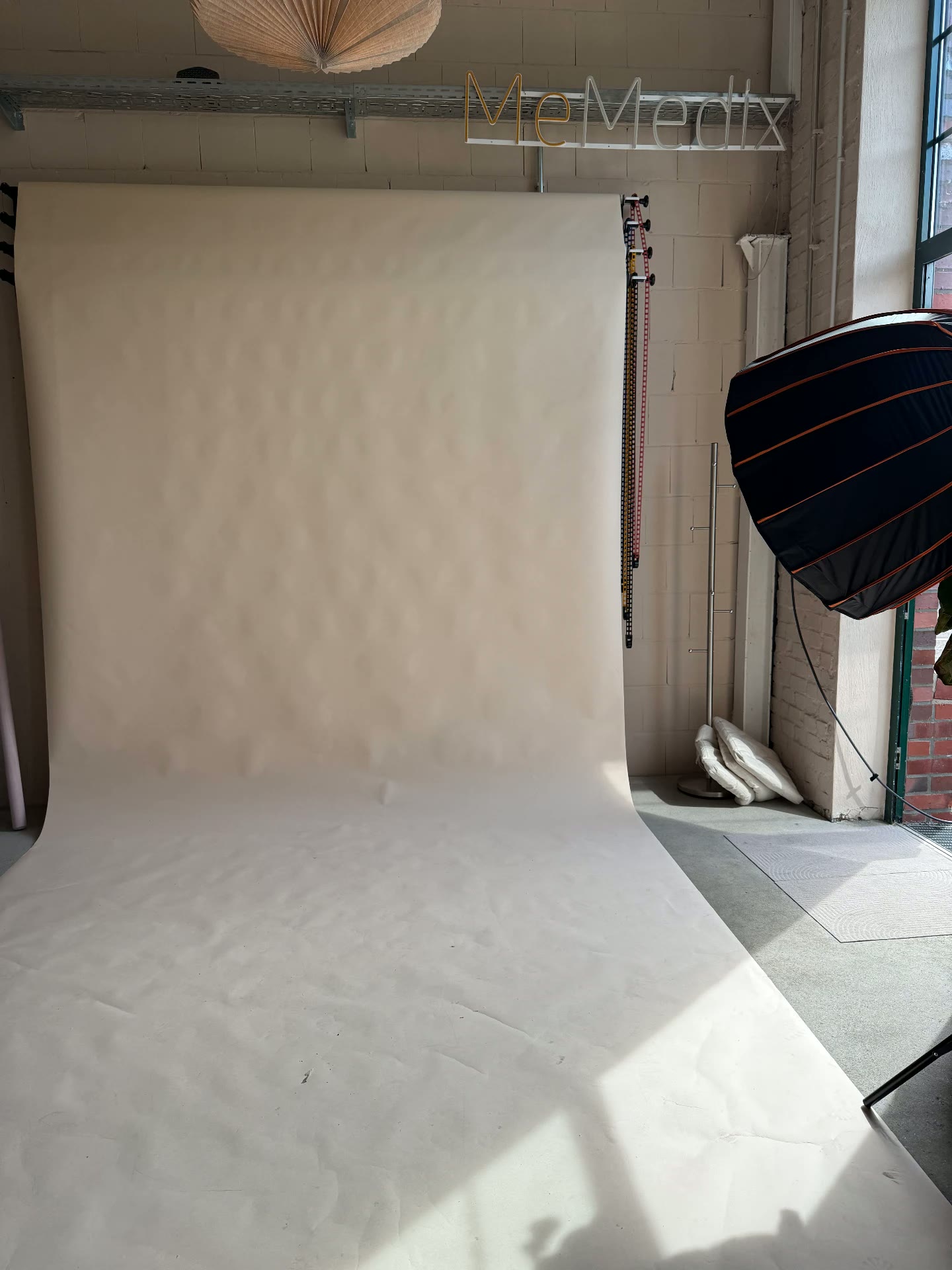 Fotostudio Atelier81 mit Hintergrundkarton und Softbox